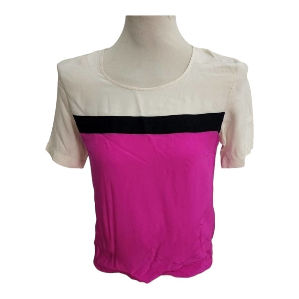 Amanda Uprichard silk color block blouse size small